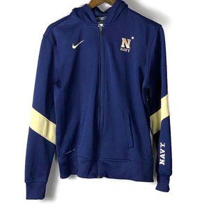 NIKE AUTHENTIC NAVY Womens Blue Track Jacket Size L Hoodie Therma Fit Logo